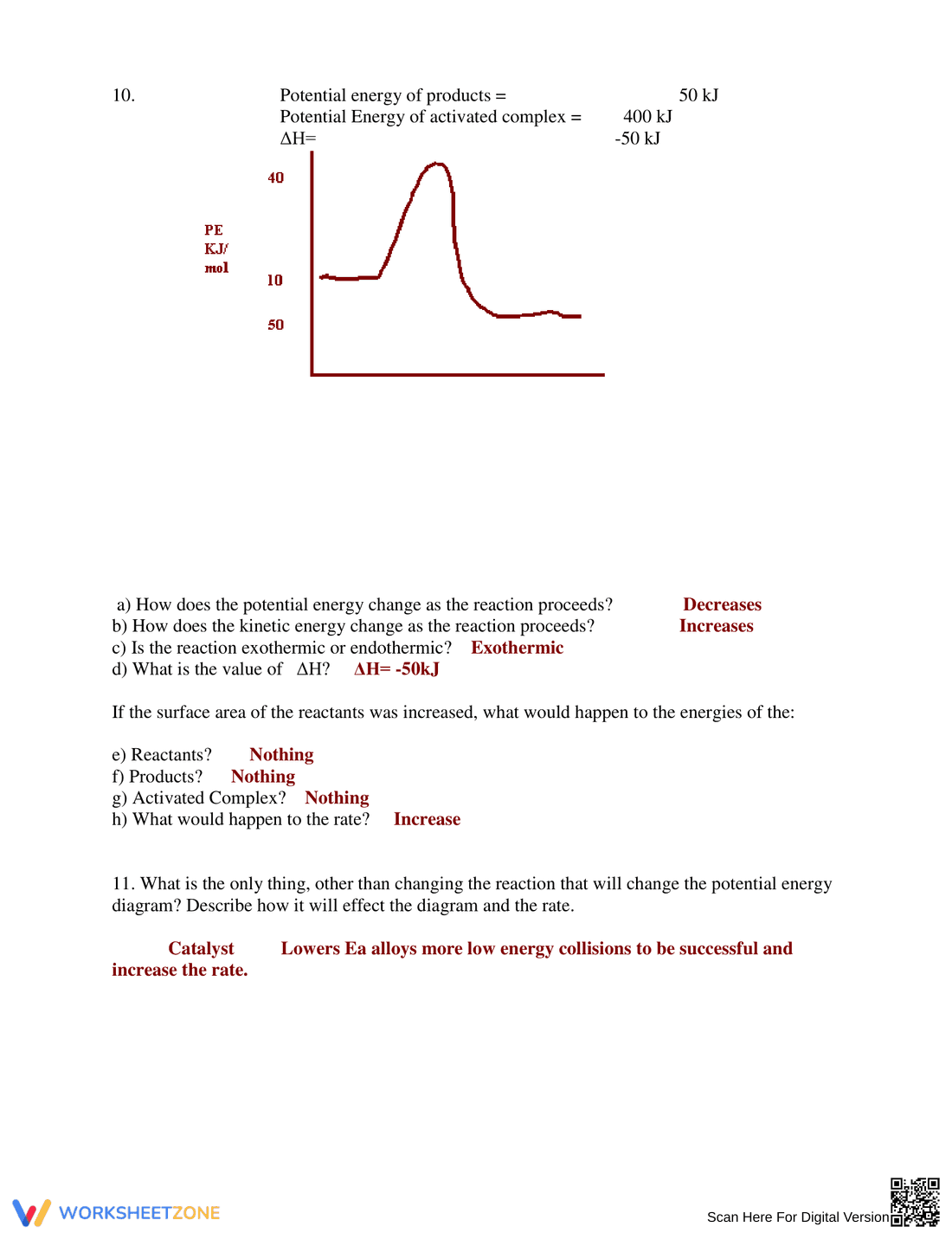 Updated Potential Energy Diagrams: Chemistry Practice - Page 6