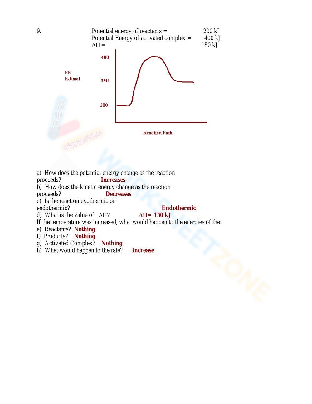 Updated Potential Energy Diagrams: Chemistry Practice - Page 5