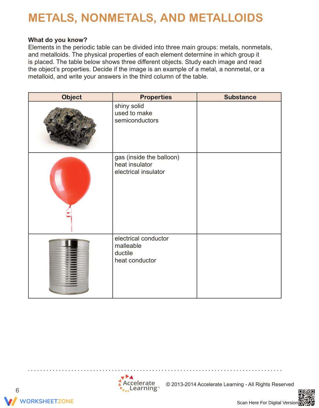 Metals, Nonmetals, and Metalloids Info - Page 6