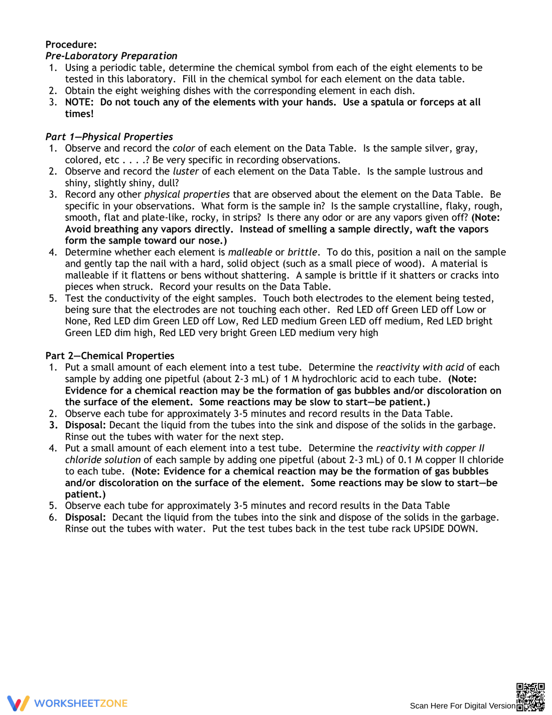 Metal, Nonmetal, or Metalloid Worksheet - Page 2