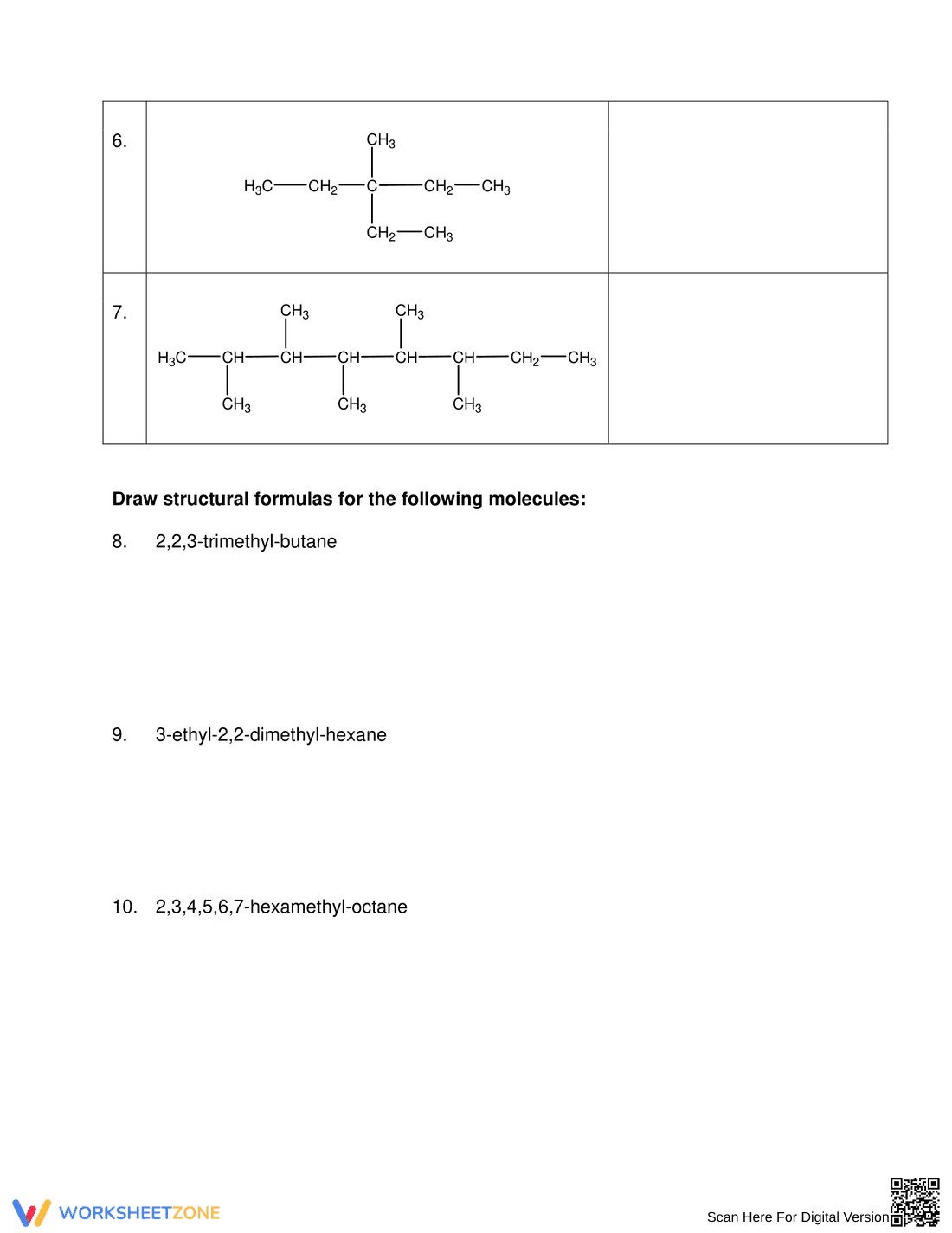 Updated Naming Alkanes Worksheet 2: Chemistry - Page 2