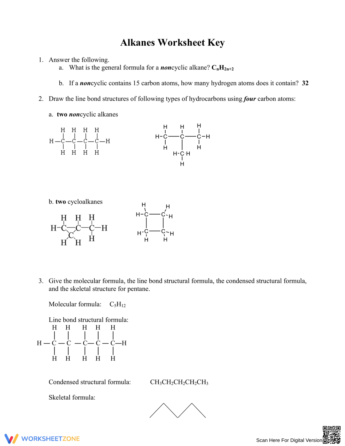 Alkanes Worksheet: Chemistry Practice Problems - Page 4