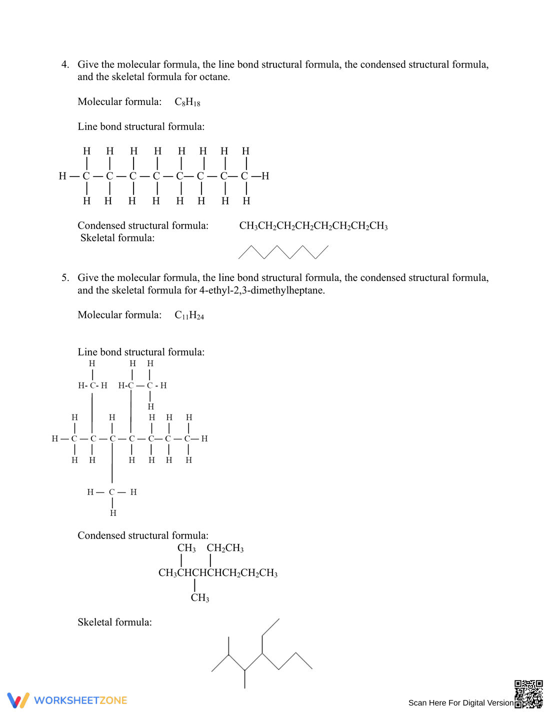 Alkanes Worksheet: Chemistry Practice Problems - Page 5
