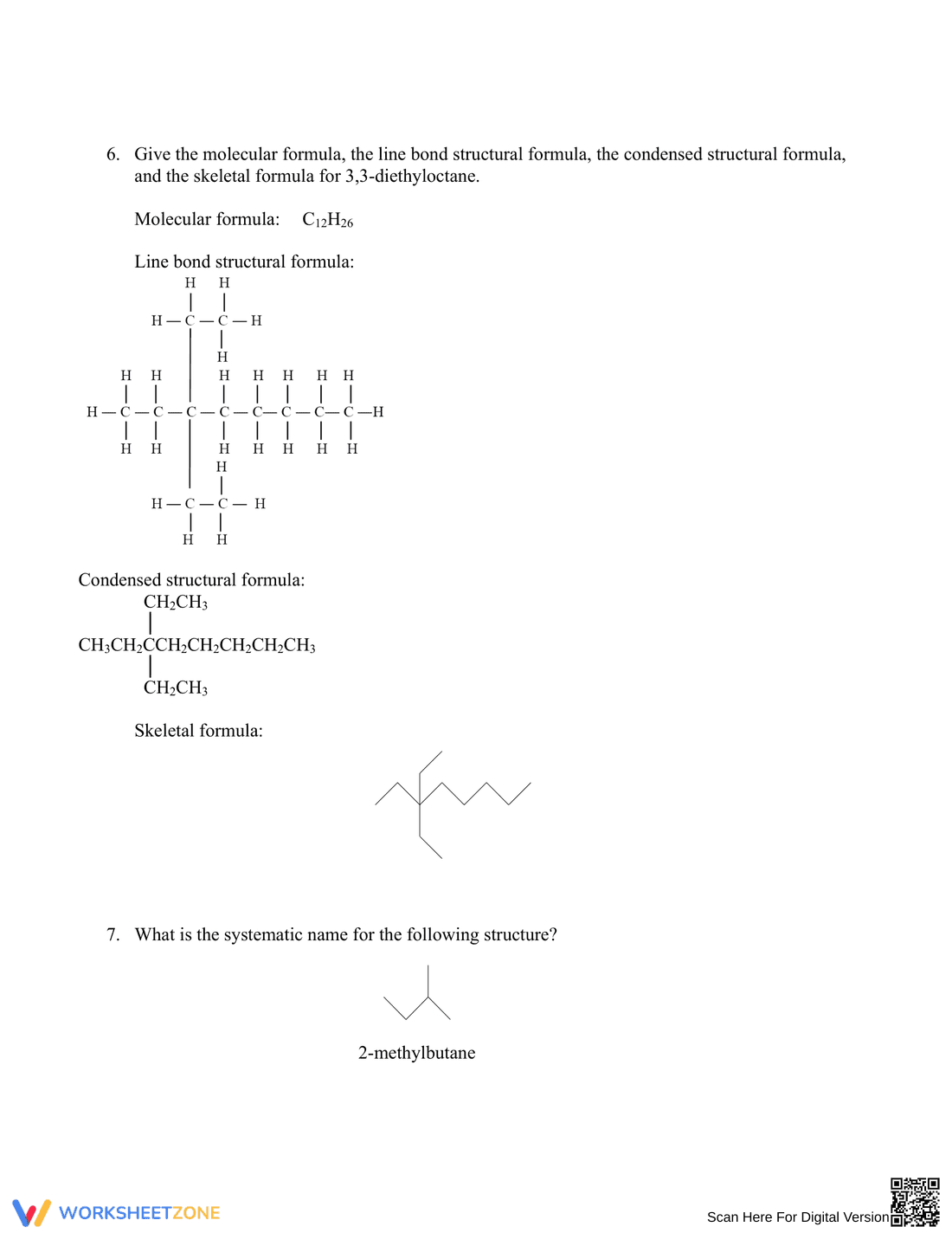 Alkanes Worksheet: Chemistry Practice Problems - Page 6
