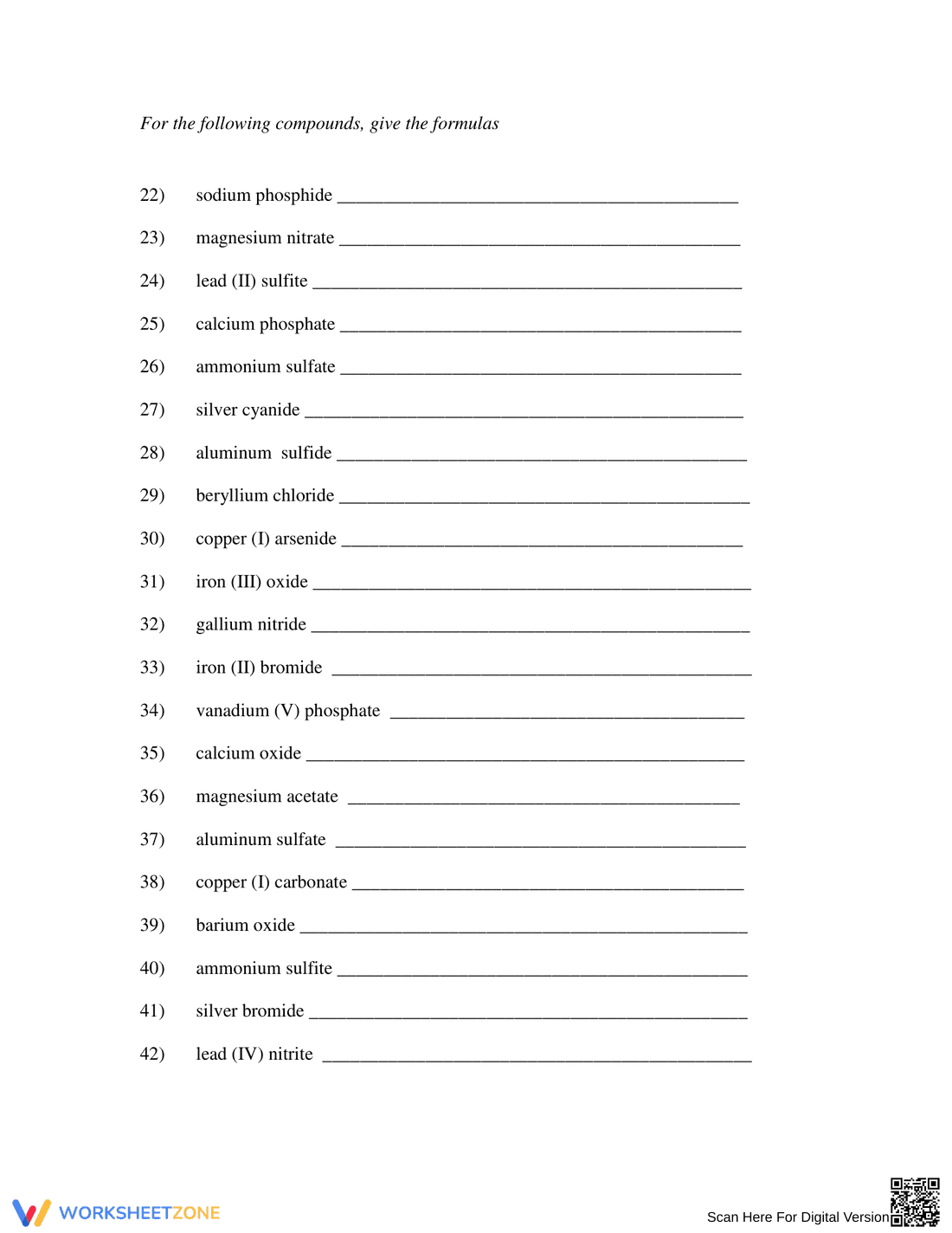 Worksheet on Naming Ionic Compounds: Chemistry Basics - Page 2