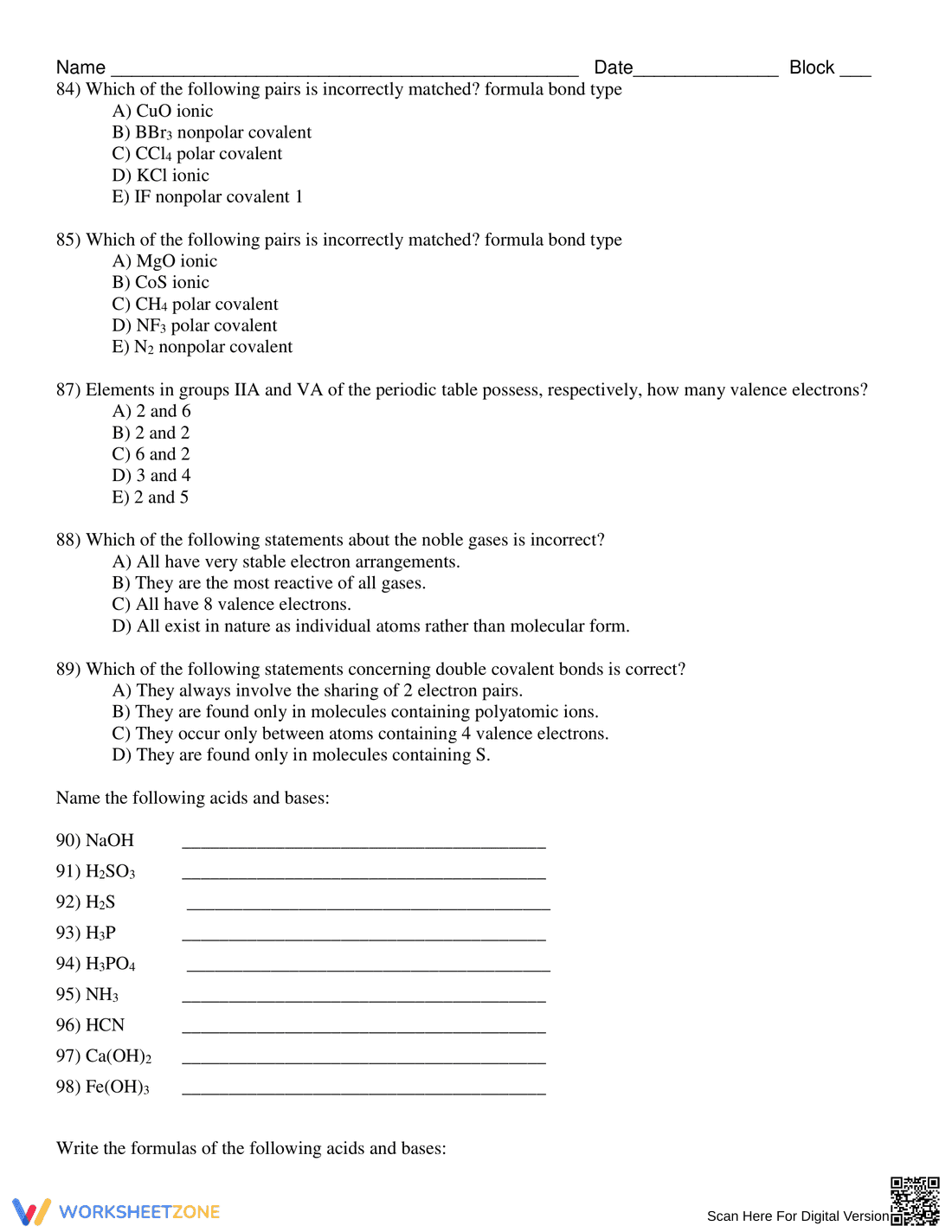 Naming Compounds Test Review: Chemistry Practice - Page 4