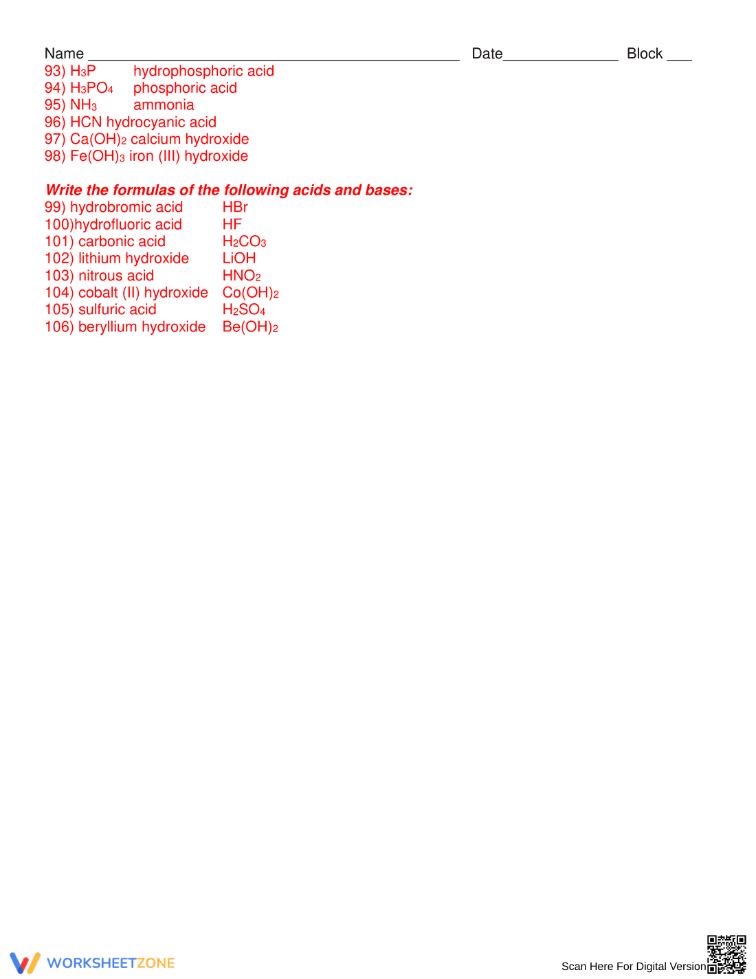 Naming Compounds Test Review: Chemistry Practice - Page 9