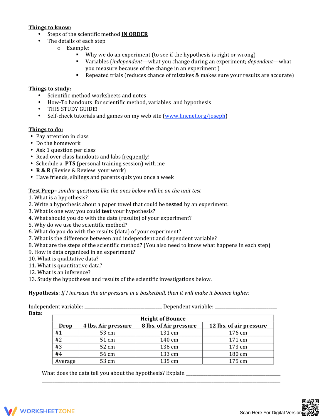 Scientific Method: Worksheet for Science Students - Page 2