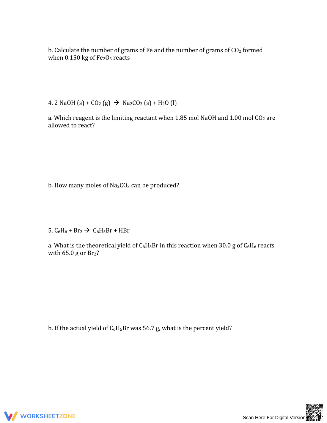 Stoichiometry Practice Worksheet | Grade 10-12 Essential - Page 2