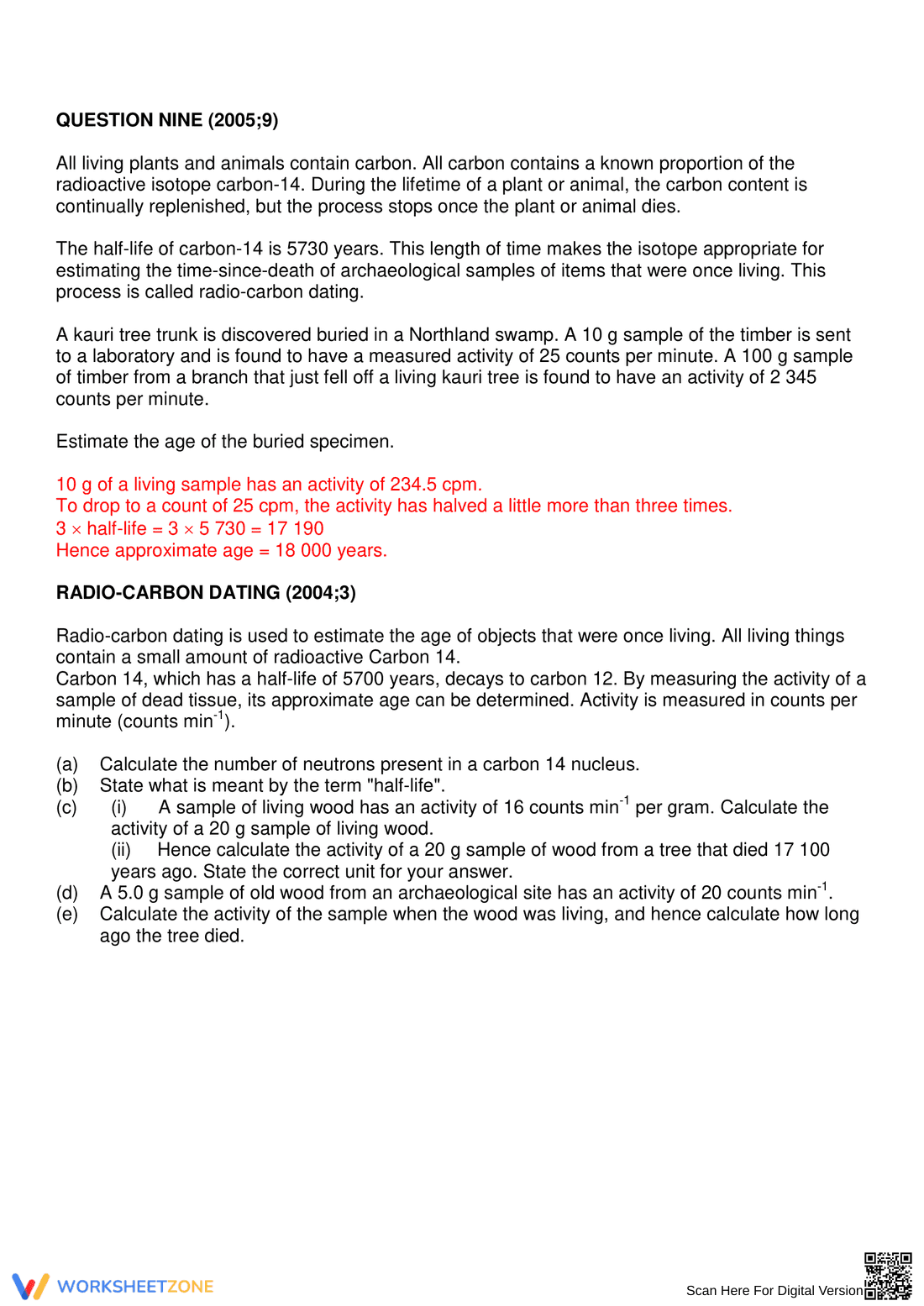 Half-Life Questions and Answers: Chemistry - Page 6