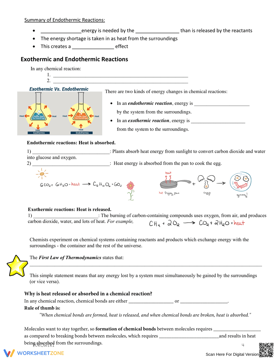 Endothermic and Exothermic Worksheet 2: Chemistry - Page 4