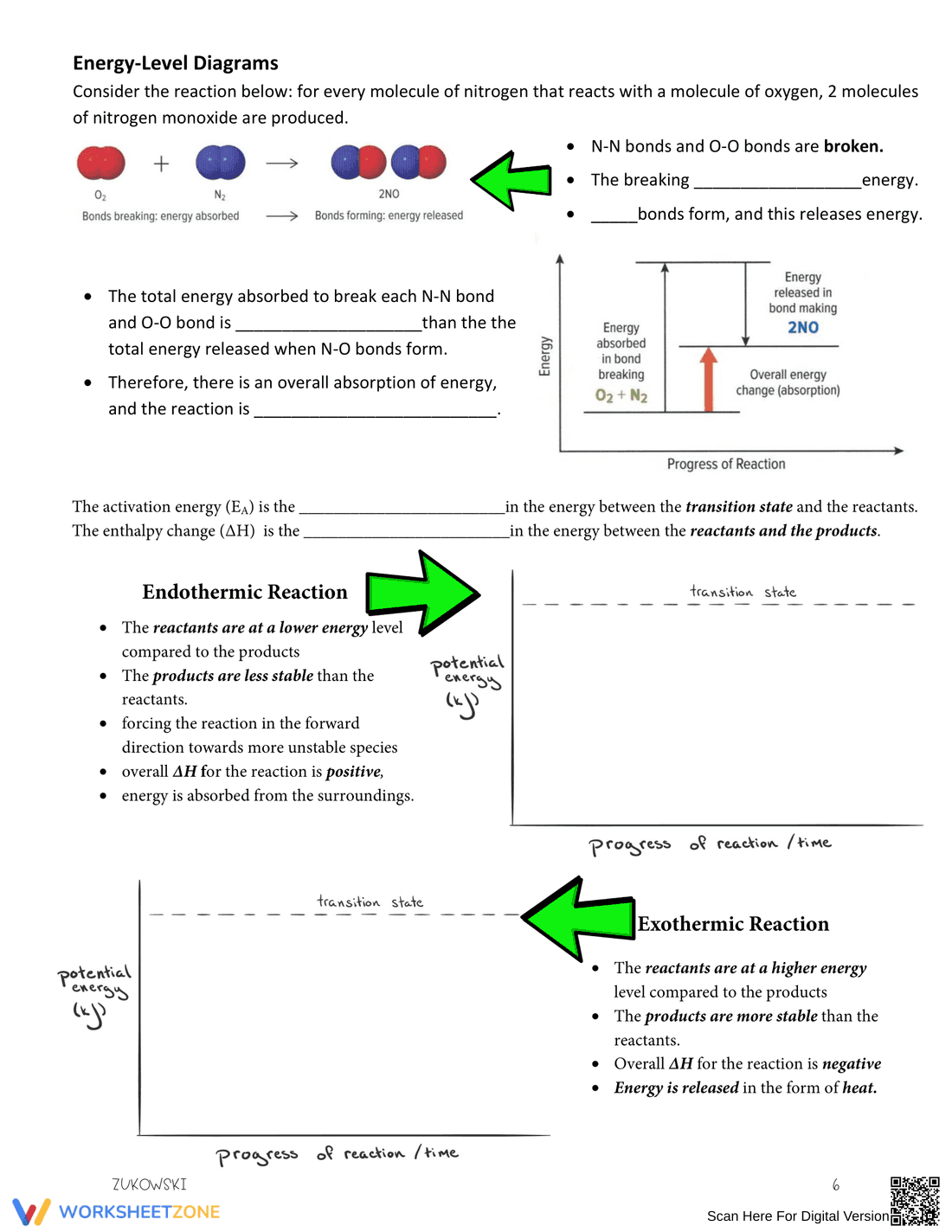 Endothermic and Exothermic Worksheet 2: Chemistry - Page 6