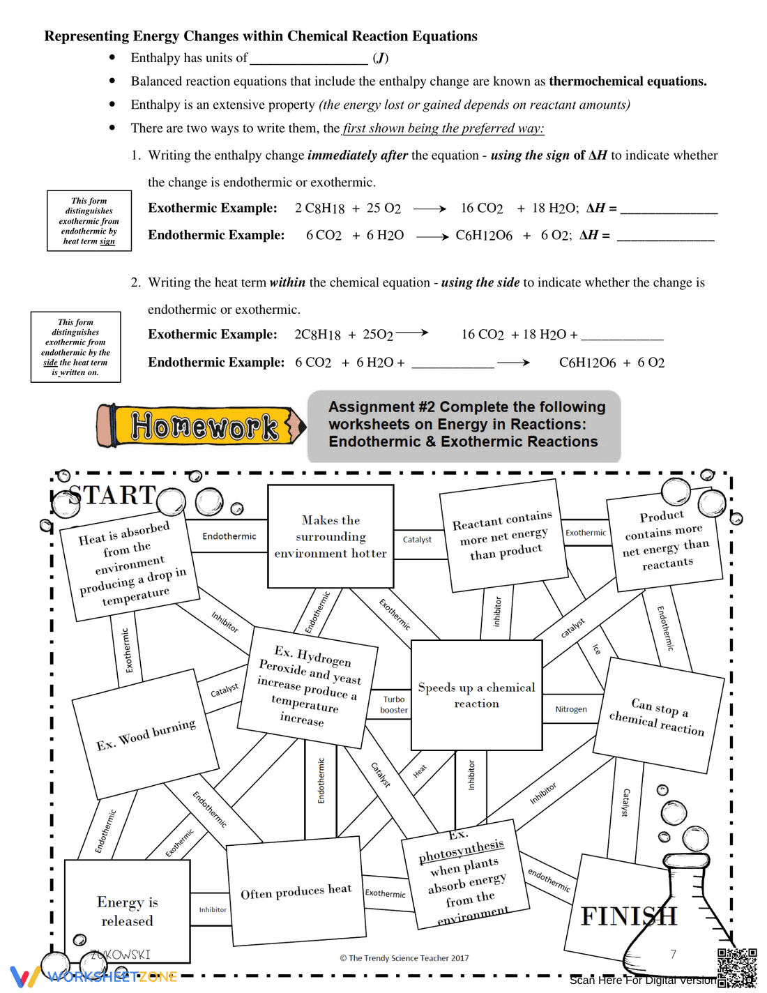 Endothermic and Exothermic Worksheet 2: Chemistry - Page 7