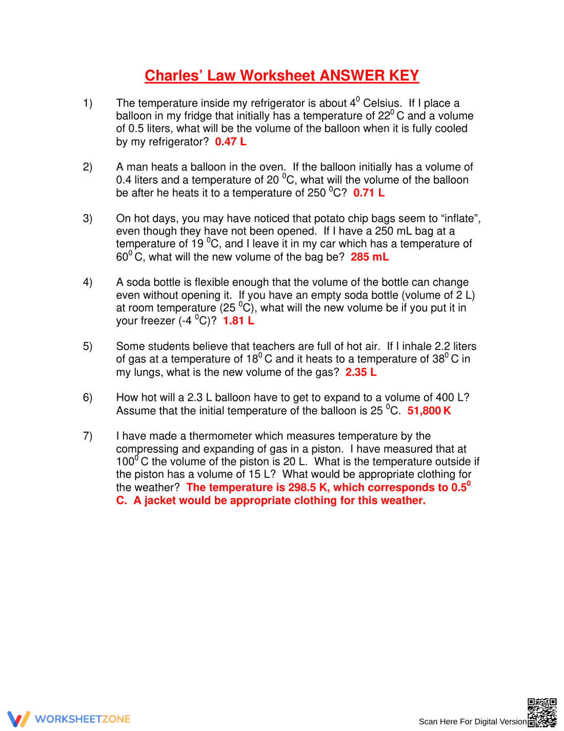 Charles' Law Worksheet - Page 3