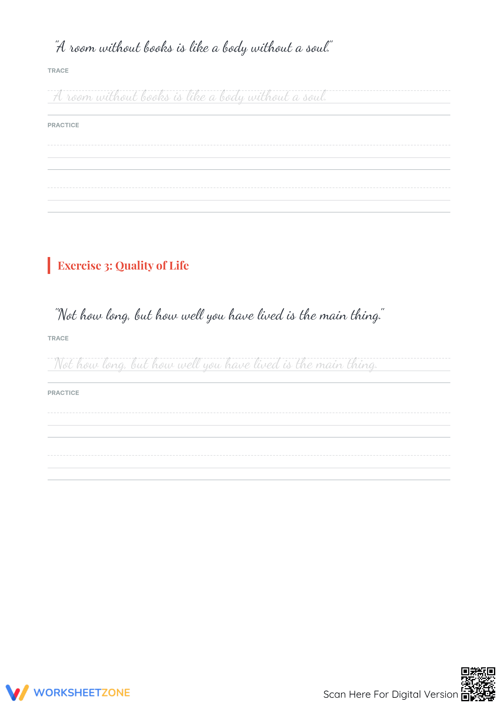Printable Cursive Handwriting Worksheet | Grades 11-12 - Page 2
