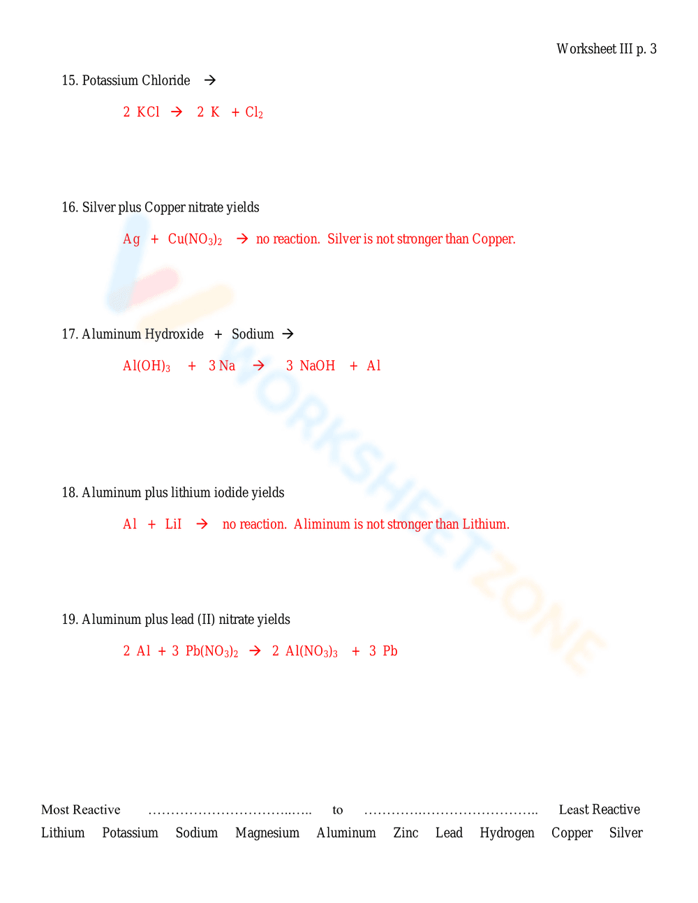 Balancing Equations: Chemistry Worksheet - Page 9