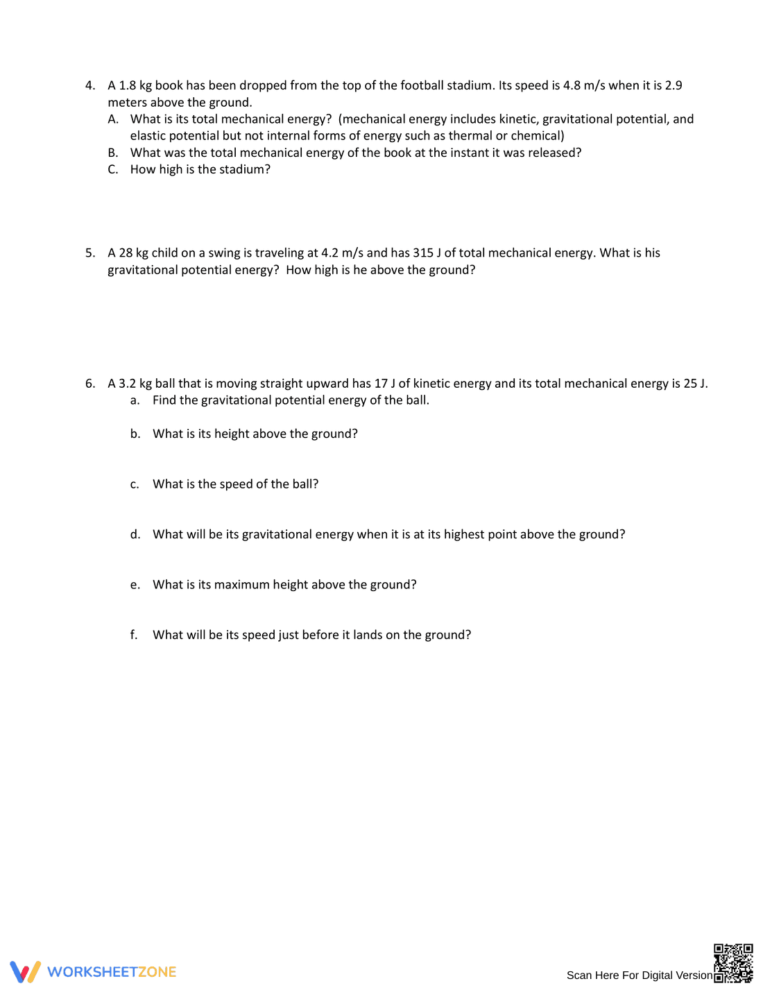 CONSERVATION OF ENERGY WORKSHEET - Page 2