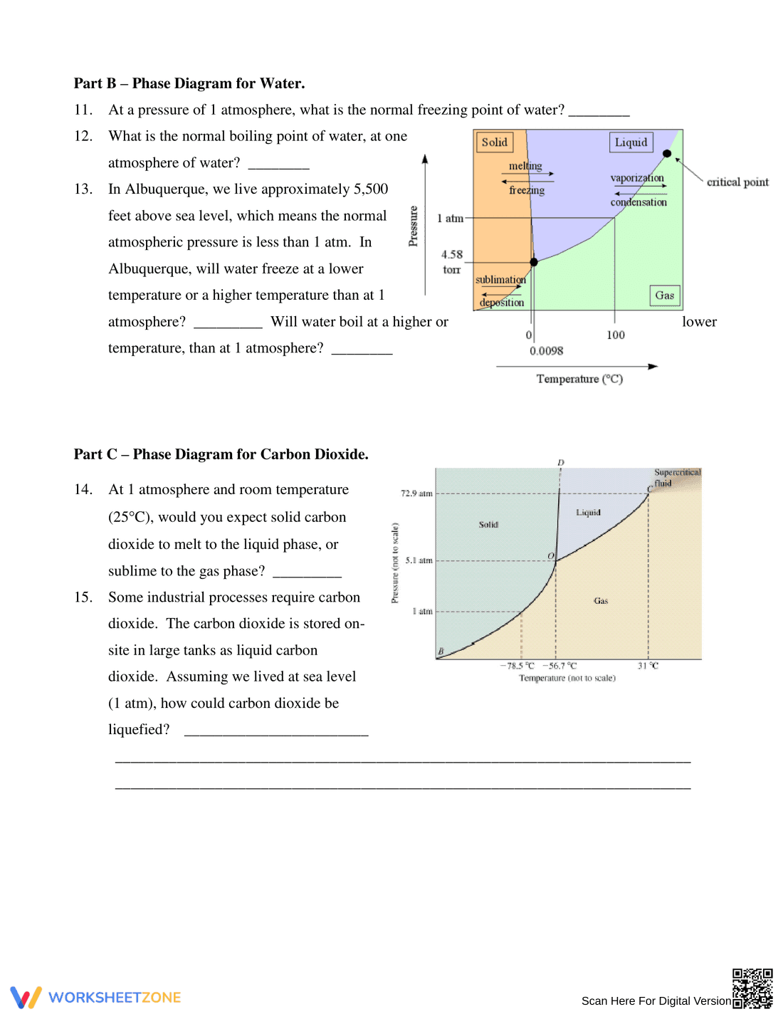 Phase Diagram Worksheet: Chemistry - Page 2