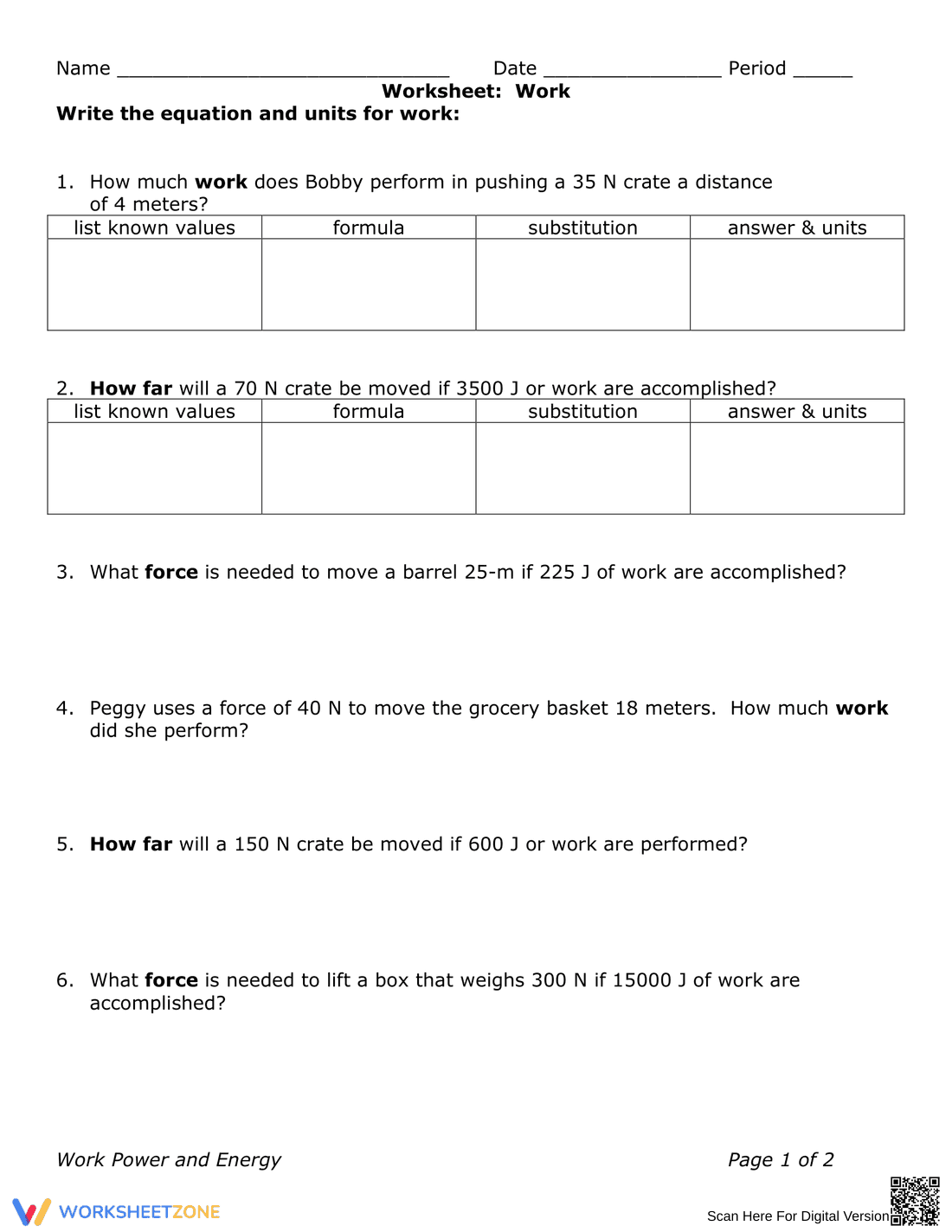Kinetic and Potential Energy Problems Worksheet - Page 7