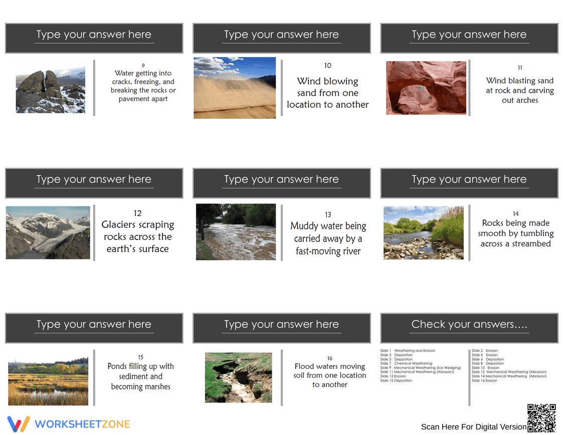 Weathering, Erosion, and Deposition Worksheet - Page 4