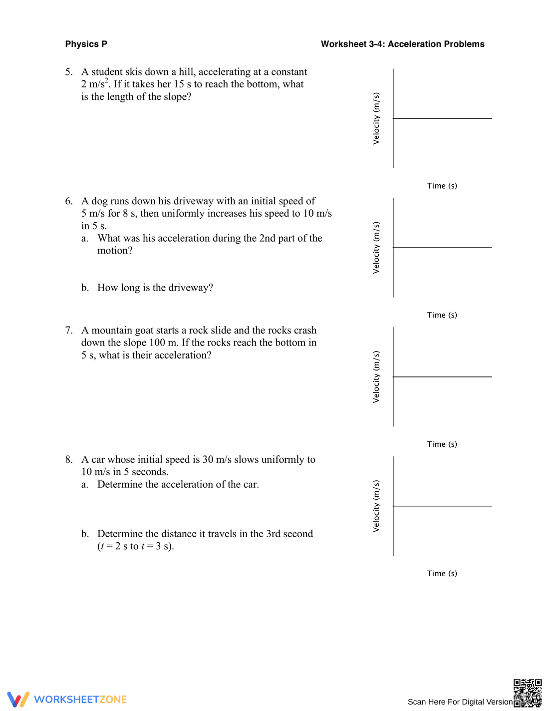 Acceleration Problems Practice - Page 2
