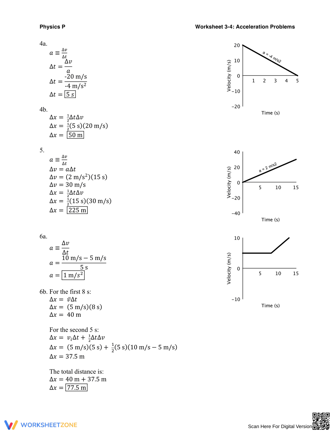 Acceleration Problems Practice - Page 4