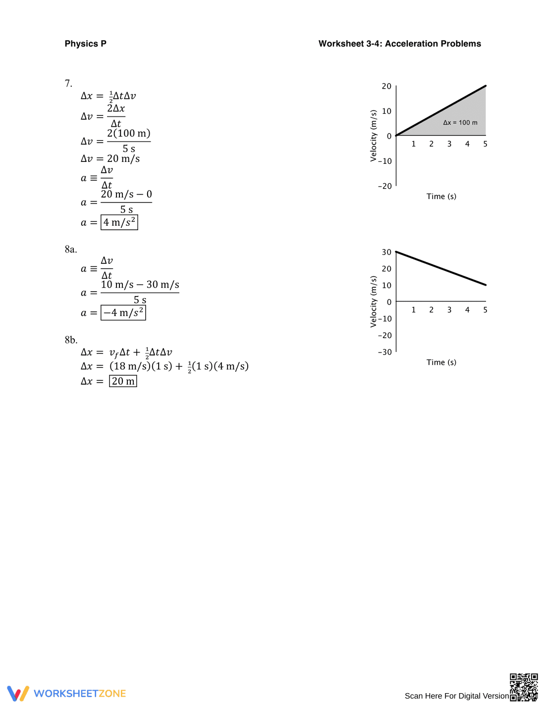Acceleration Problems Practice - Page 5