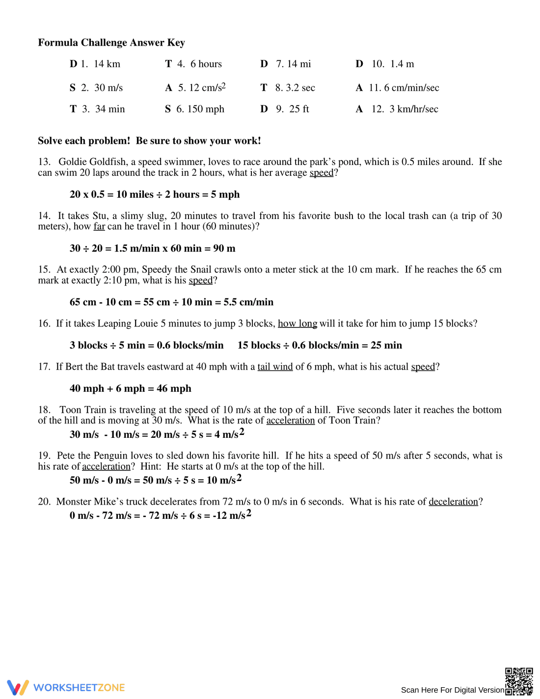 Acceleration Practice Worksheet - Page 2