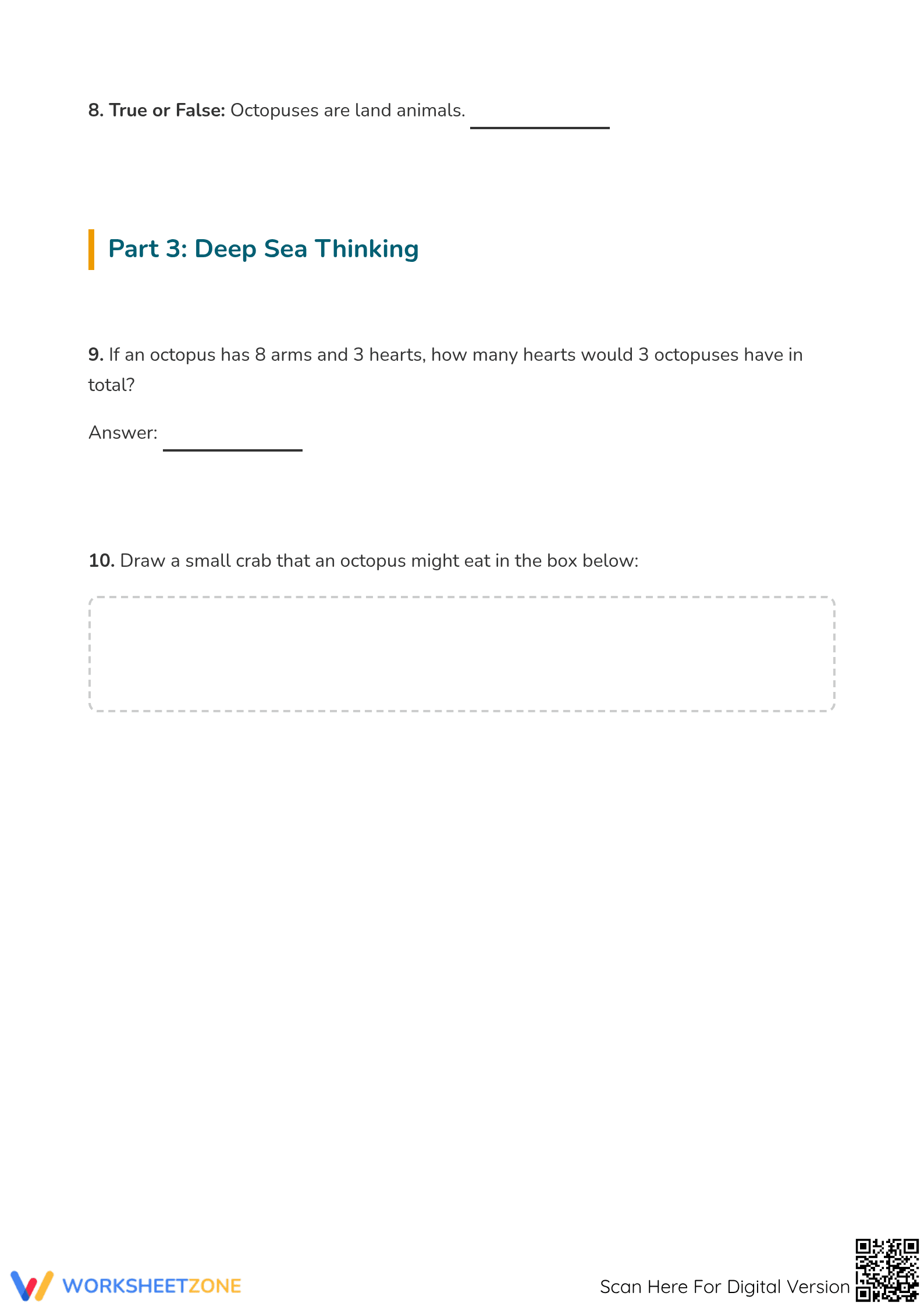 Octopus Reading Comprehension | Essential Grade 3-5 ELA - Page 3
