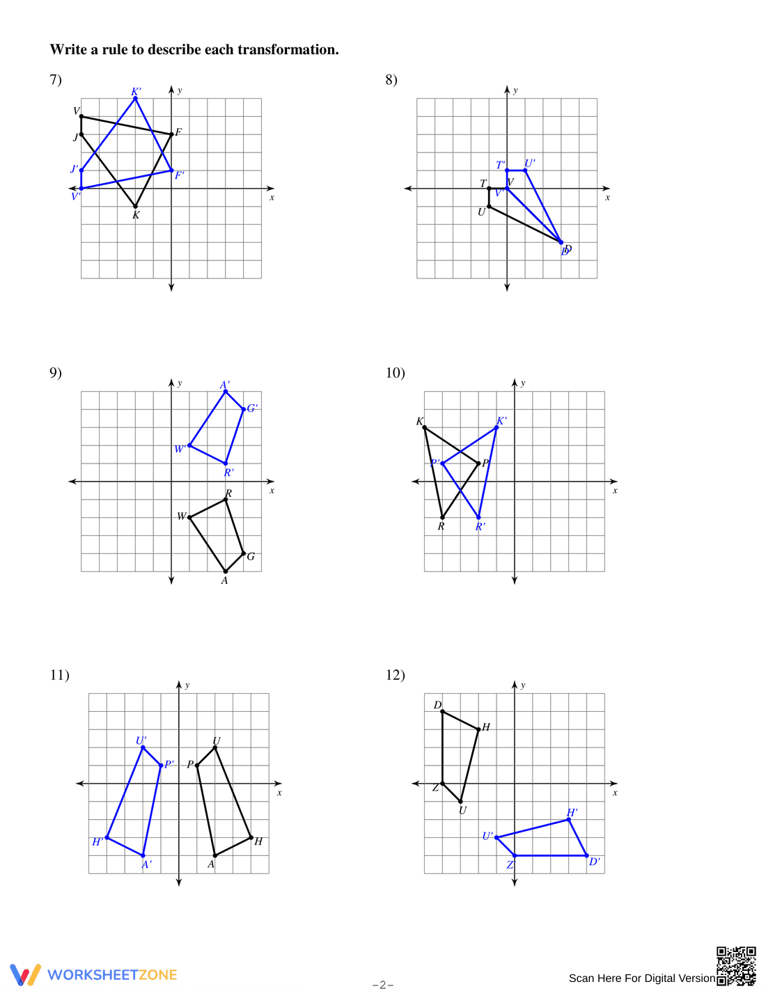 Reflections Worksheet | Grade 8 Essential Geometry - Page 2