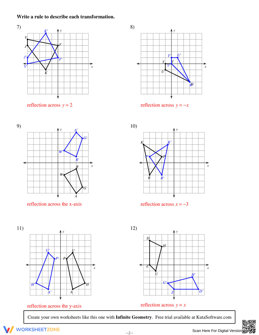 Reflections Worksheet | Grade 8 Essential Geometry - Page 4