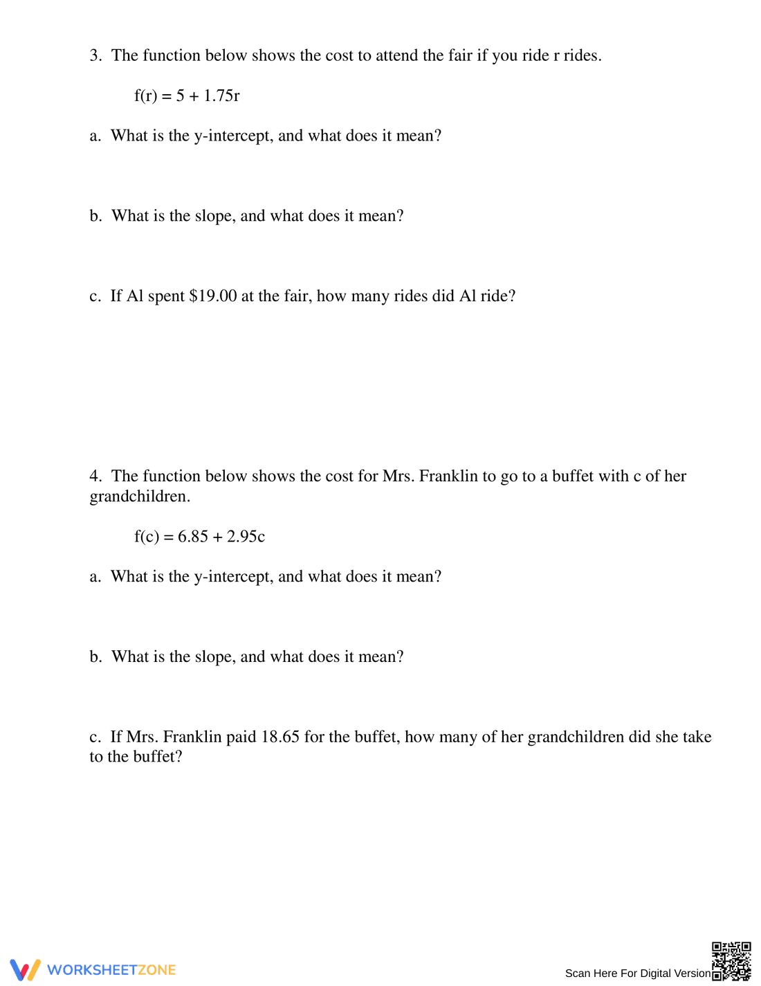 Interpreting Slope and Y-Intercept: Math Concepts - Page 2