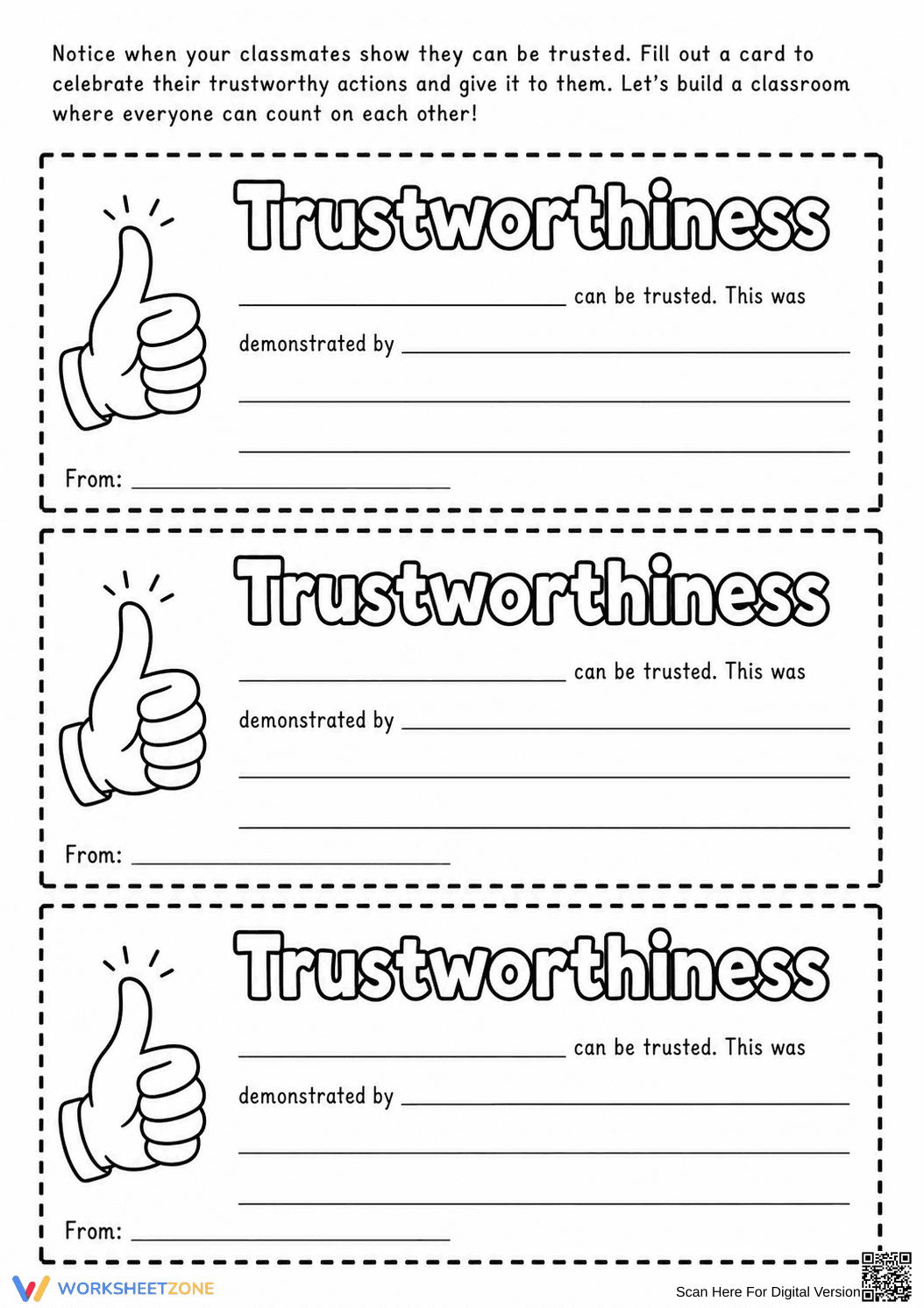Essential Trustworthiness Slips | Grade 6-7 Social Skills - Page 3