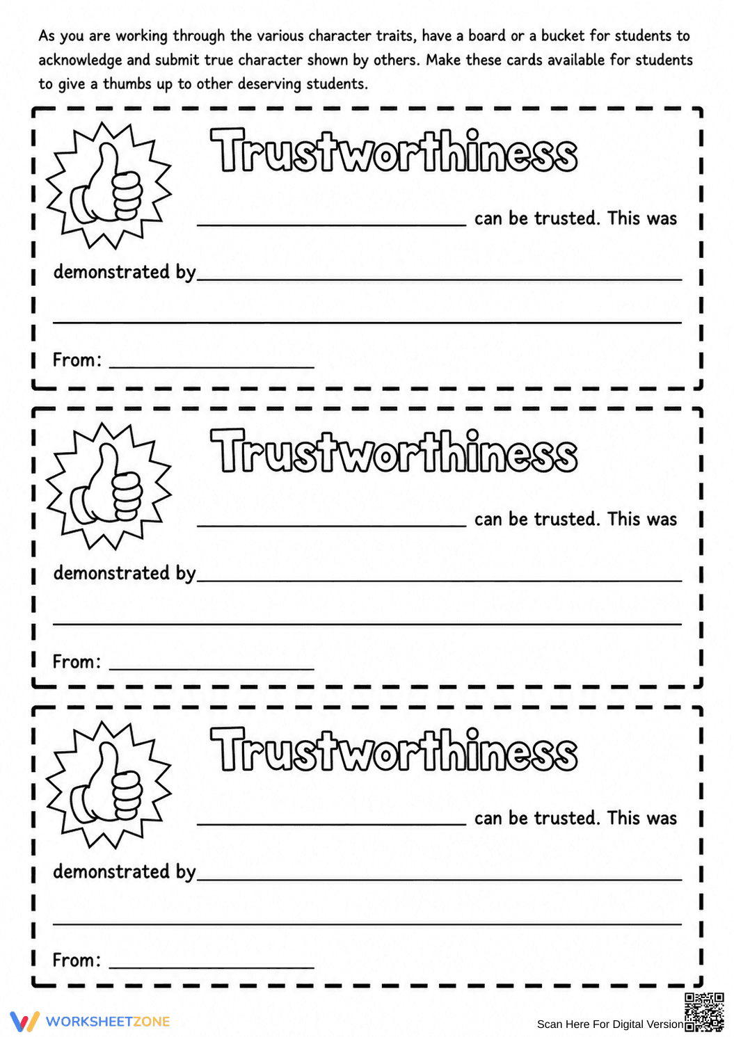 Essential Trustworthiness Slips | Grade 6-7 Social Skills - Page 4