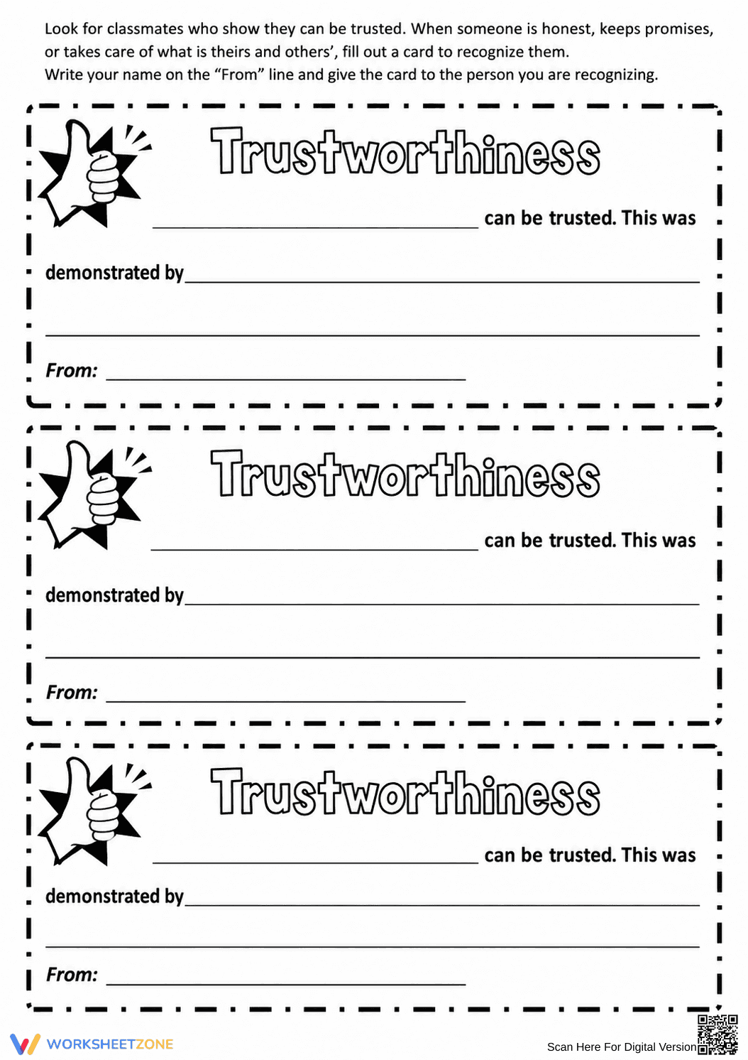 Essential Trustworthiness Slips | Grade 6-7 Social Skills - Page 7