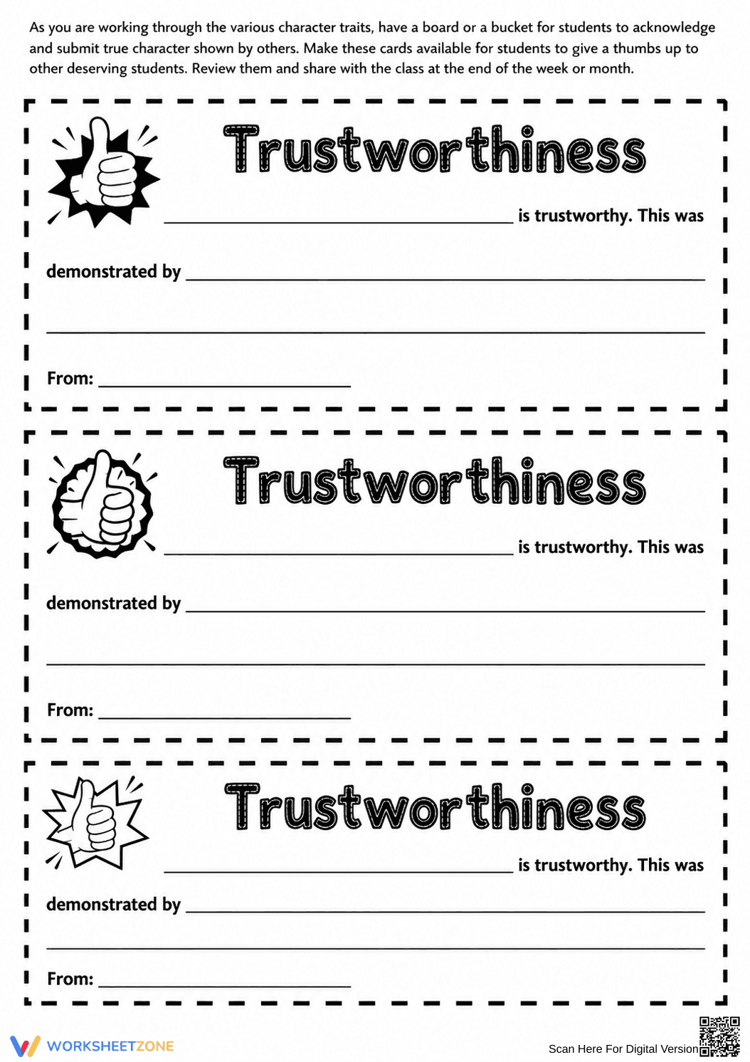Essential Trustworthiness Slips | Grade 6-7 Social Skills - Page 10