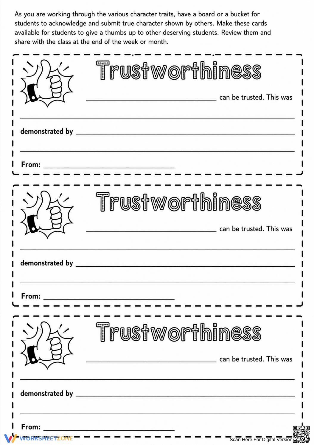Essential Trustworthiness Slips | Grade 6-7 Social Skills - Page 13
