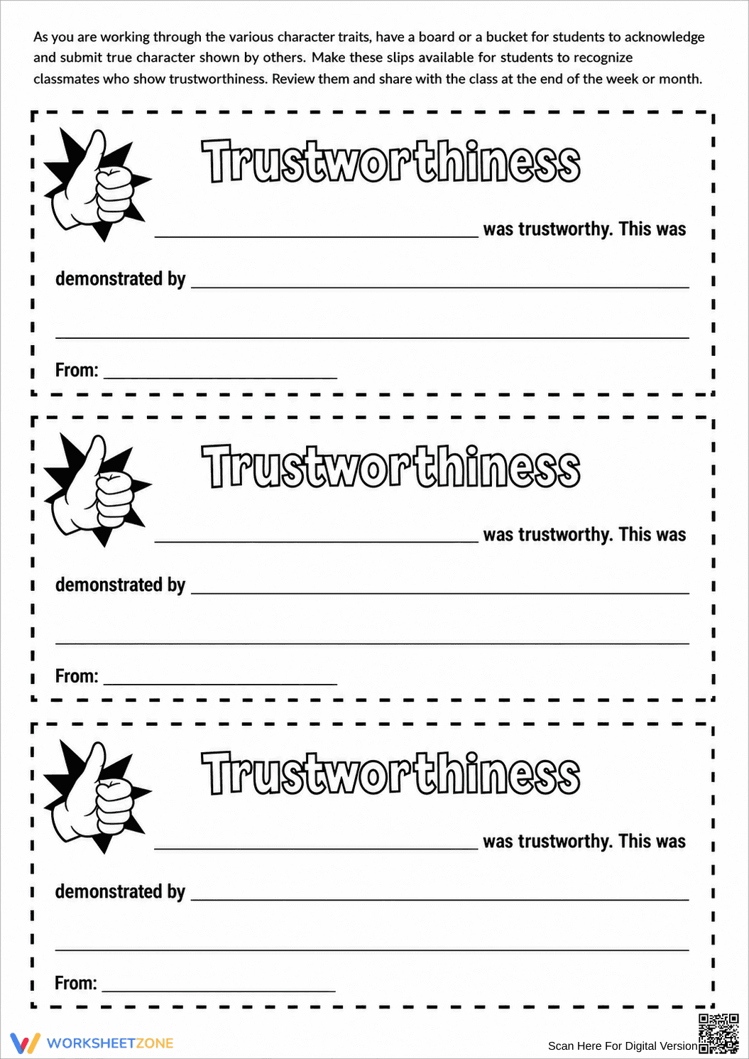 Essential Trustworthiness Slips | Grade 6-7 Social Skills - Page 14