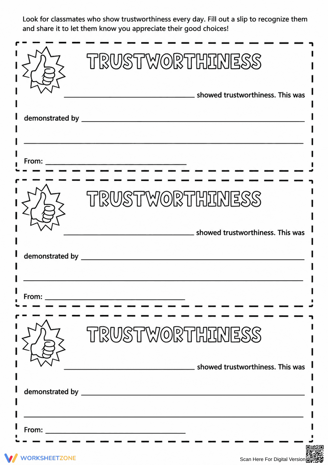 Essential Trustworthiness Slips | Grade 6-7 Social Skills - Page 15