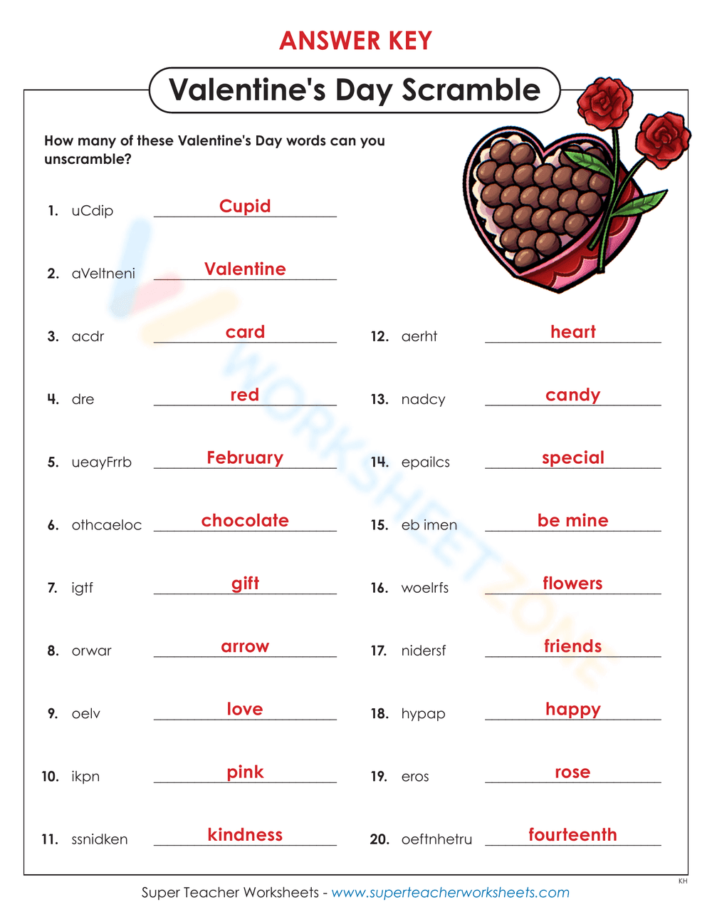 Valentine's Day Word Scramble - Page 2