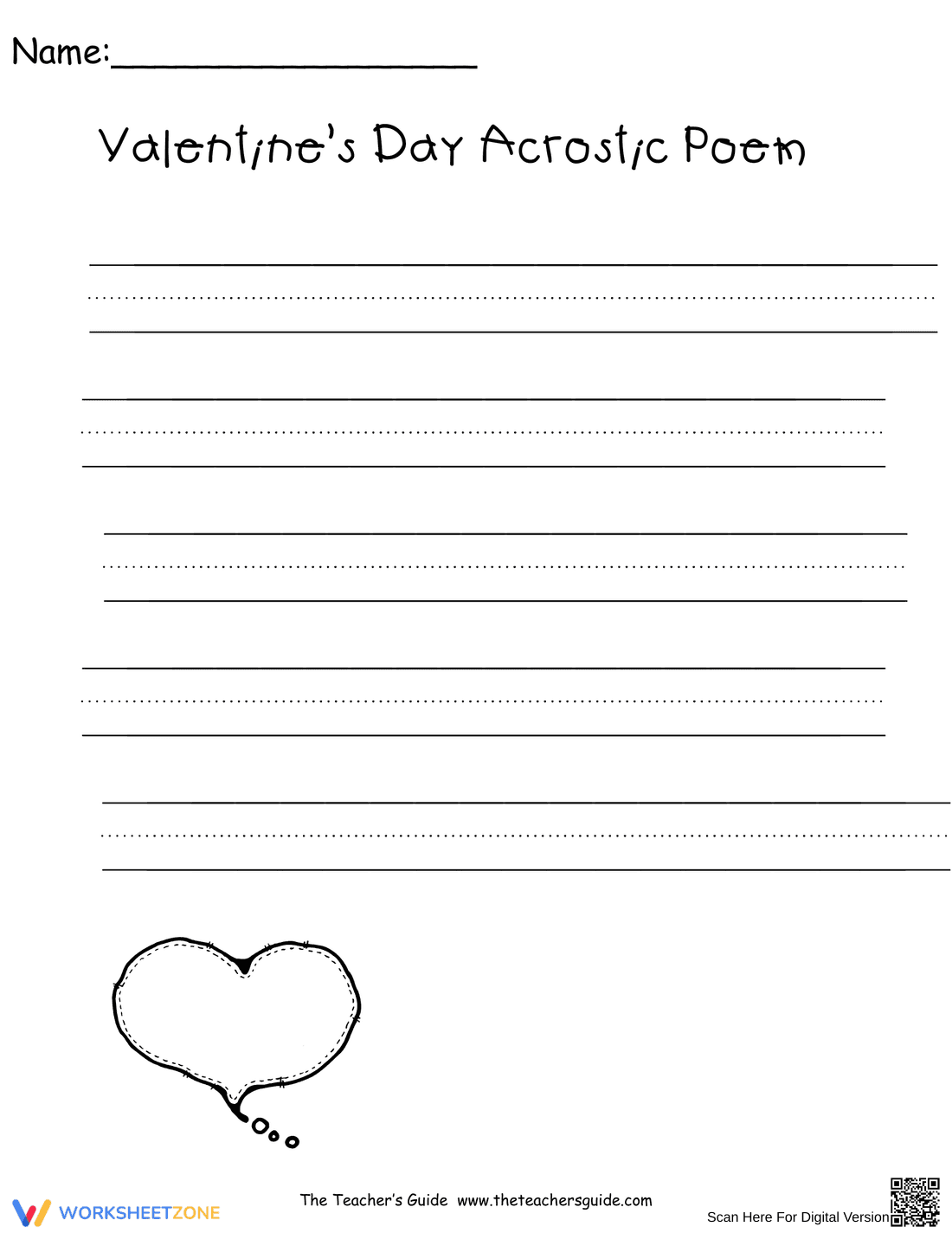 Heart Acrostic Poem Worksheet - Page 3