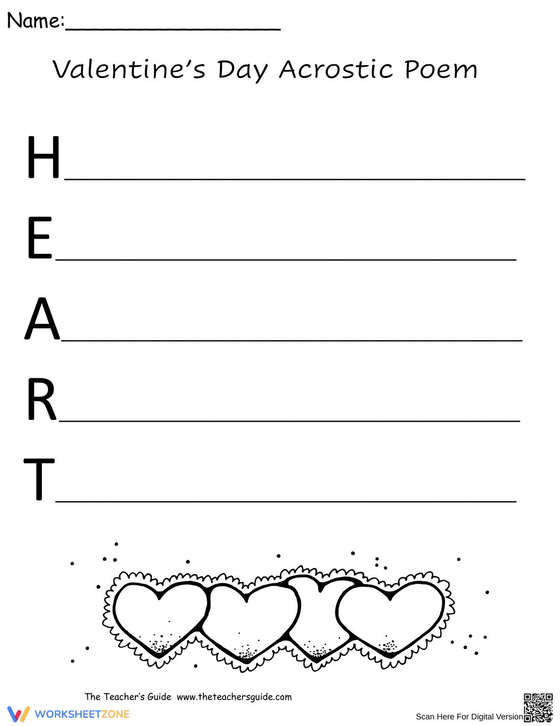 Heart Acrostic Poem Worksheet - Page 4