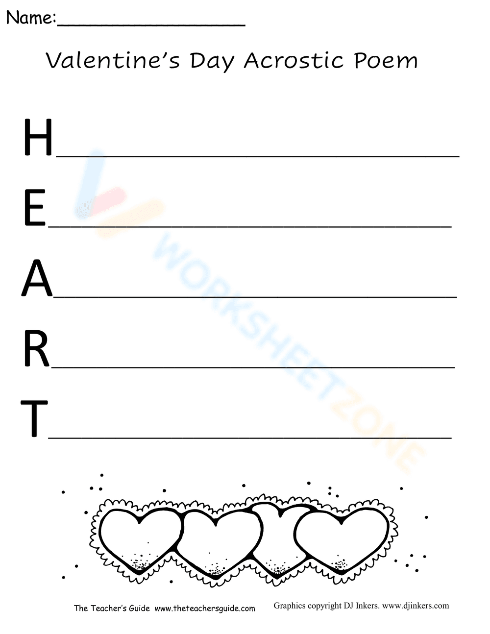 Heart Acrostic Poem Worksheet - Page 4