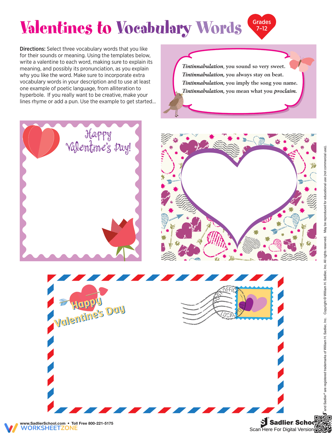 Valentine's Day Vocabulary Worksheet - Page 2