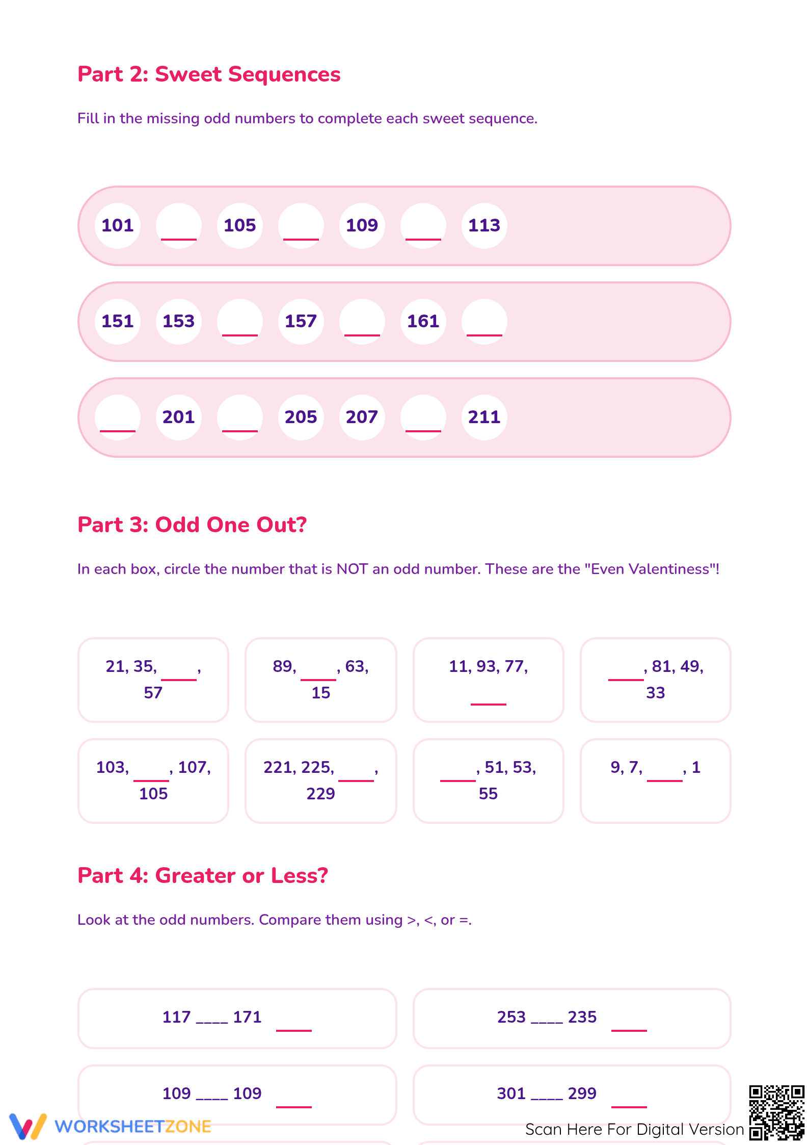 Valentine's Day Odd Numbers | Essential Grade 3 Math - Page 2
