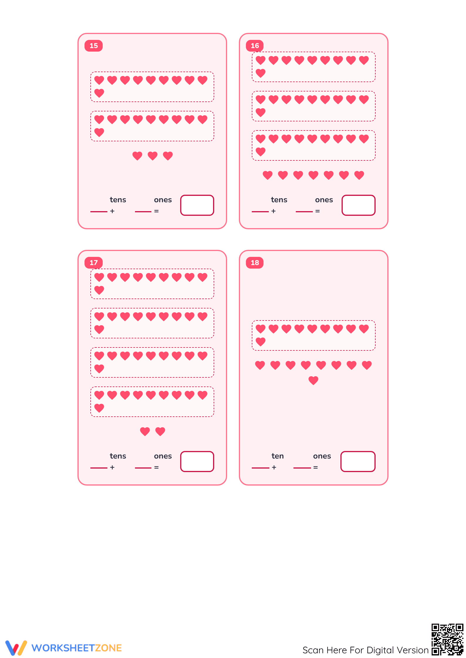 Essential Heart Counting & Place Value Worksheet | Grade 3-5 - Page 4