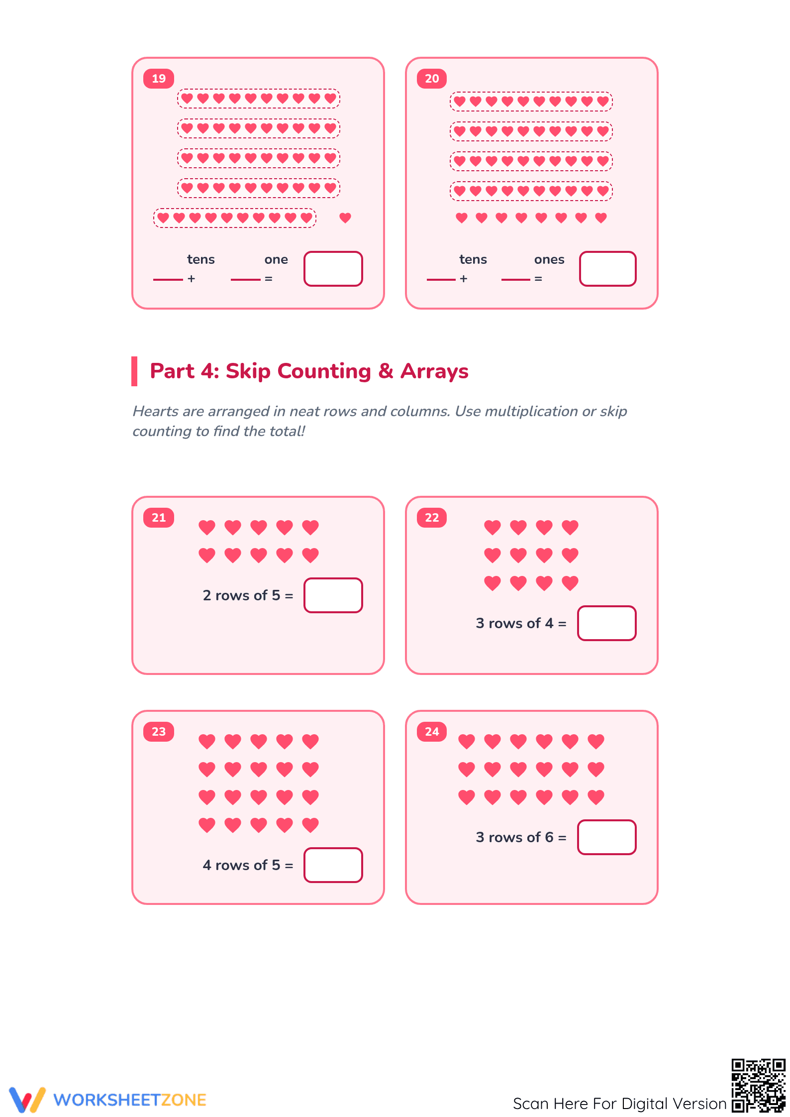 Essential Heart Counting & Place Value Worksheet | Grade 3-5 - Page 5