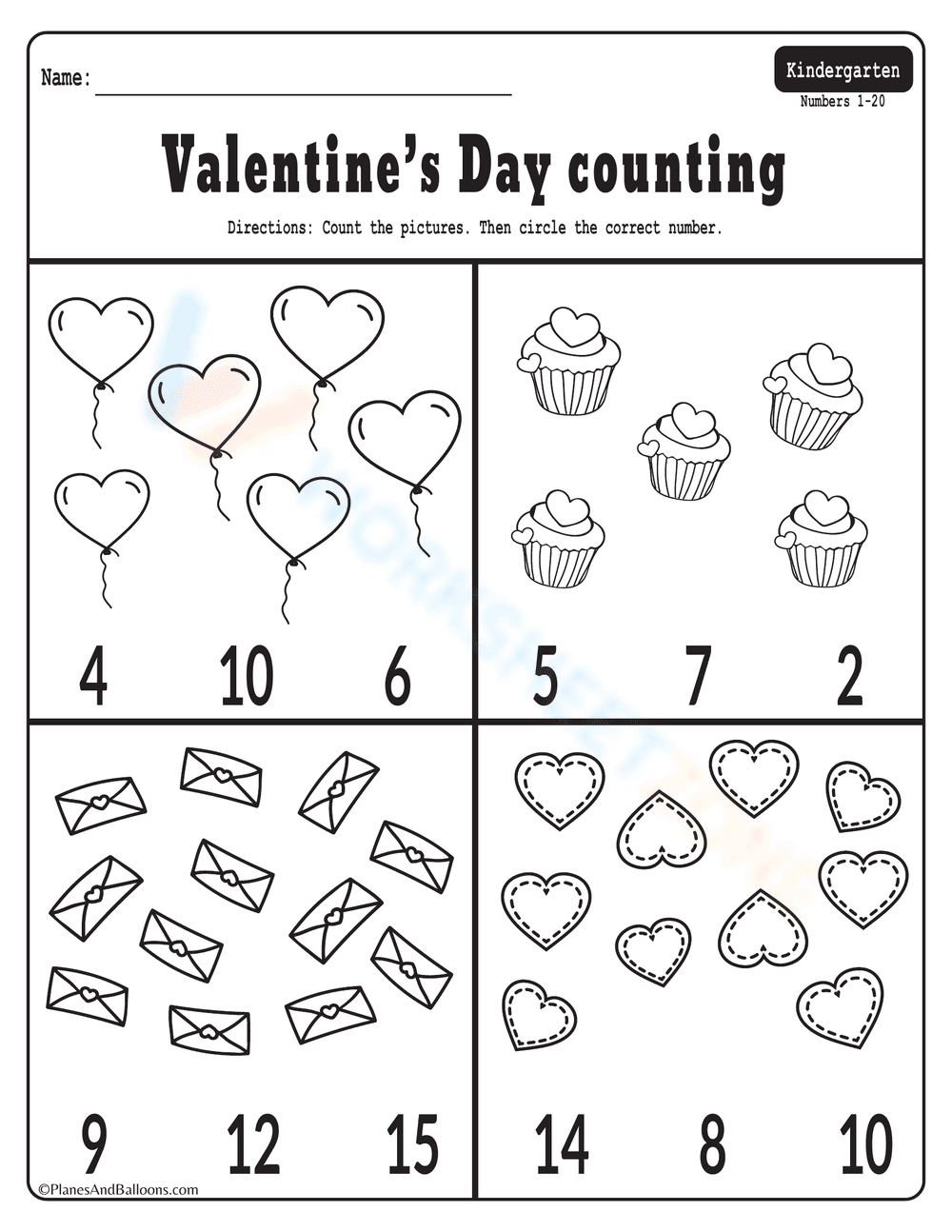 Valentine's Day Counting Worksheet - Page 2