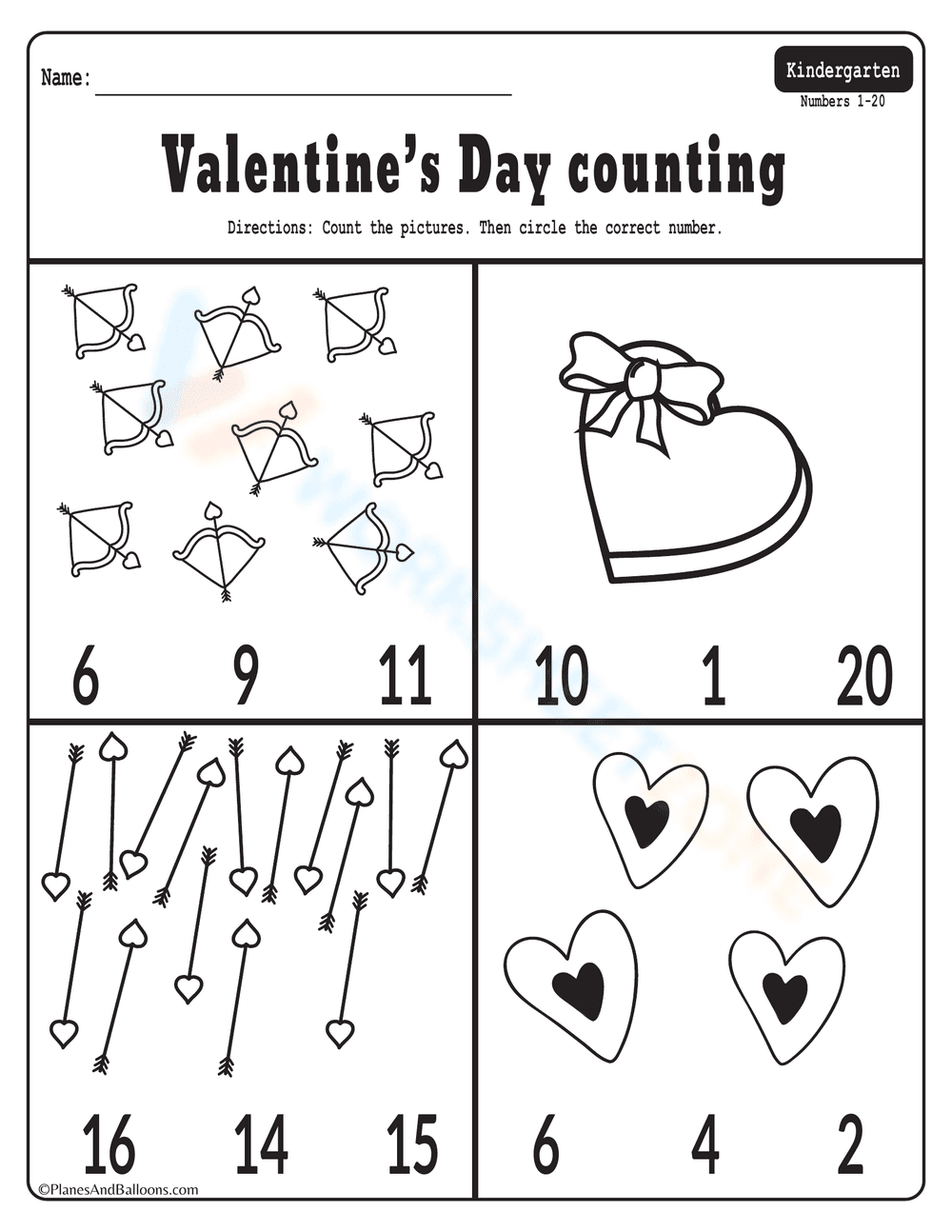 Valentine's Day Counting Worksheet - Page 3