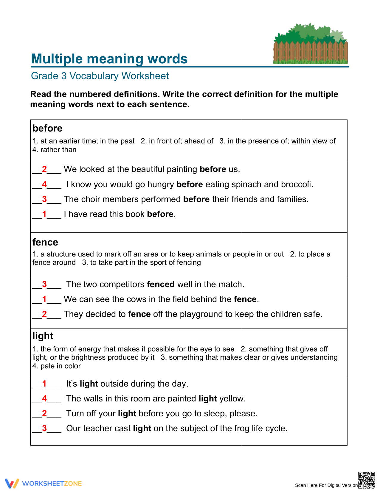 Practice Multiple Meaning Words - Page 2